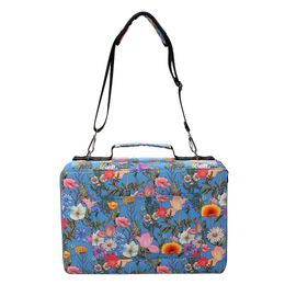 Bags Colourful Flower Pattern 480 Slots 5 Layer Zipper Portable Shoulder Strap Polyester Pencil Case Holder Large Capacity Art Supply