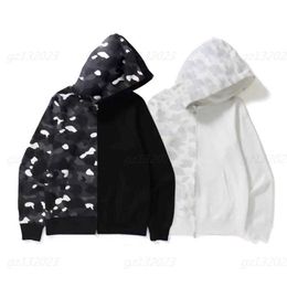 Fall Winter Zip Up Hoodie Sweatshirts Camouflage Stitching Casual Thin Fleece Hooded Jacket Designer Sweatshirt Men Hoodiesattire