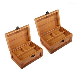 Jewelry Pouches 2X Bamboo Craft Princess Korean Box Wooden Storage Collection Gift Large