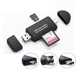 Memory Card Readers Micro Sd/Tf Reader 3-In-1 Usb 2.0 Type C Cardreader Otg Adapter For Pc Laptop/Smart Phone Tablet Xbjk2105 Drop D Dhzeq