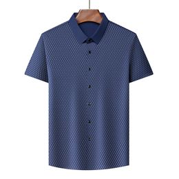 Men's Dress Shirts High Quality Casual Mens Lapel Printed Summer Breathable Thin Slim Fit Quick Dry Soft Business Polo Shirt 230628