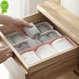 New Divided Sock Storage Box Plastic Underwear Storage Box Desktop Drawer Organising Box Storage Organiser