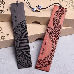 Chinese Style Retro Carving Redwood Bookmark Couple Book Clip Bookmarks Students Reading Tools School Office Supplies Stationery