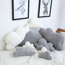 Cushion/Decorative Cloud Shape Throw Cute Women Girl Comfortable Touch Cotton Stuffed Plush Toy Sofa Cloud Cushion Decor