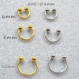 Navel Bell Button Rings LOT50pcs Body Jewellery 20g 08mm Thin Steel EarNose Lip Labret Nose Ear Daith Helix Piercing CBR Horseshoes 230628