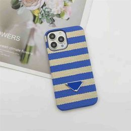 Womens Luxury Phone Covers Designer Stripe Phonecase Drop Proof Iphone 14Pro Shells Shockproof 13Promax Case 11Promax Covers