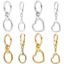 2022 New 925 Sterling Silver Jewelry Fashion Gold Key Ring Key Chain Fit Original Pandora Charms & Pendant DIY for Women Gift