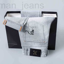 Erkek Kot tasarımcısı High-end İşlemeli Yaz İnce Stil Basit Moda Slim Fit Elastik Düz Pantolon WXGO
