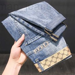 Designer di jeans maschile autunno e inverno nuovi jeans di fascia alta tendenza maschile versione alla moda coreana versatile leggings pantaloni da ricamo elastico avoh