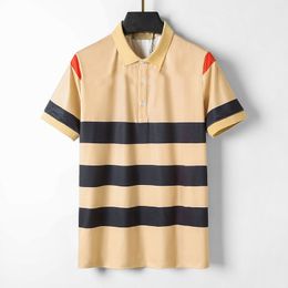 2023 Mens Stylist Polo Shirts Luxury Men's Polos Designer Clothing Short Sleeves Fashion Summer T-Shirts Striped Casual Tees Tops shirt leisure top khaki black 3XL