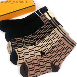 Men's Socks Designer Mens Womens Socks Five Pair Luxe Sports Winter Letter Printed F Sock Embroidery Cotton Man Woman With Box Z230630