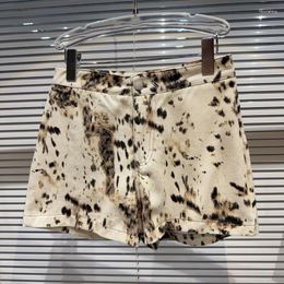 Women's Jeans PREPOMP 2023 Summer Arrival Beige Floral Print Denim Shorts Women Short Streetwear 728