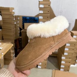 Classic Chestnut Fur Sheepskin Tazz Thicken New Women Platform Boot Shoes Suede Upper Comfort Fall Winter Boots