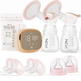 Breastpumps NCVI Double Electric s 4 Modes 9 Levels Large Battery Size Flanges 6 Nursing Dads 10 Breastmilk Storage Bags 230628