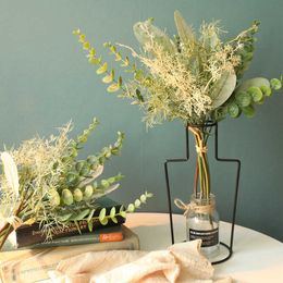 Dried Flowers Grass and leaves mixed bundle artificial flower arrangement supplies for home living room decor fake plants flores