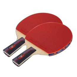 Table Tennis Raquets 2PCS Rubber Ping Pong Racket Bat Blade Paddle Set with Carry case and 2 Short Long Handle 230629