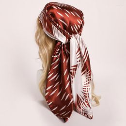 Scarves Women 90cm Silk Square Scarf Fashion Print Neckerchief Bufanda Female Beach Stole Hair Headband Hijab Shawl Wraps Echarpe