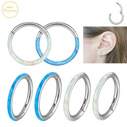 Navel Bell Button Rings G23 Earrings Opal Piercing Clickers Lip Ring Septum Nasal Ear Cartilage Tragus Helix Jewellery 16G 230628