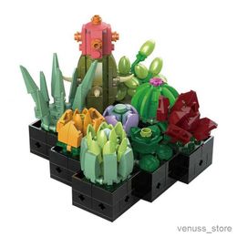 Blocks 393PCS Immortal Flower Patted Plants Ornaments Succulents Model Building Blocks Assembly Toys For Girls Gift R230629