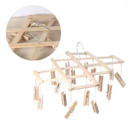 Hangers Folding Drying Rack Socks Hanging Foldable Laundry Clip Multi Hanger Racks Bamboo