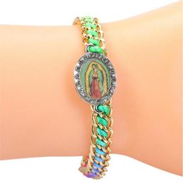 Charm Bracelets Virgin Mary Holy Our Lady Of Guadalupe Hand-Woven Bracelet Adjustable Adults And Good Luck