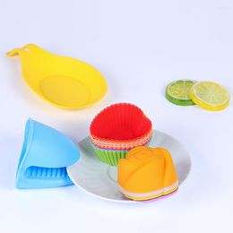 Baking Moulds 7Pcs Round Silicone DIY Cake Mould Muffin Cupcake Moulds Cup For Kitchen