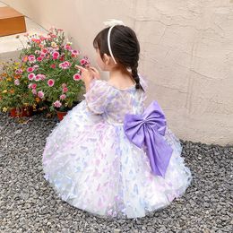 Girl Dresses Girls' Three-dimensional Dress Kid's Fashion Floral Princess Elegant Luxury Birthday Gift 3-12Y 2023