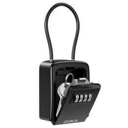 Storage Boxes Bins ORIA Key Lock Box 4 Digit Combination Key Safe Box Waterproof Key Storage Lock Box with Removable Chain 230628