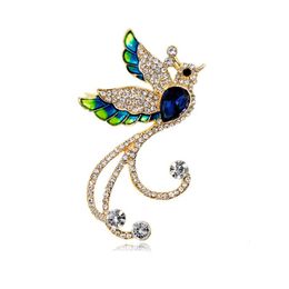 Fashion Rhinestone Phoenix Bird Brooches For Women Scarf Clothes Brooch Pin Wedding Party Jewelry Accessories Gift