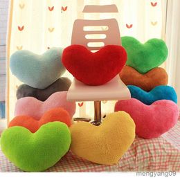 Cushion/Decorative Heart-shaped Plush Solid Colour Blocked Pink Green Red Yellow Love Sofa Decoration Cushion R230629