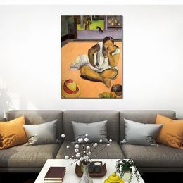 Figure Canvas Art Women Brooding Woman Paul Gauguin Paintings Handmade Modern Artwork House Decor