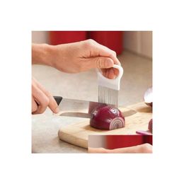 Fruit Vegetable Tools Convenient Kitchen Cooking Tool Onion Tomato Slicer Cutting Aid Guide Holder Slicing Cutter Gadget Drop Deli Dhm8L