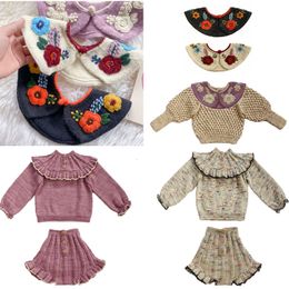 Pajamas Kids Sweaters Autumn Winter Kalinka Handmade Girl Clothes Outfits Baby Knitted Clothing 100 Cotton Fashion Boutique Outwear 230628