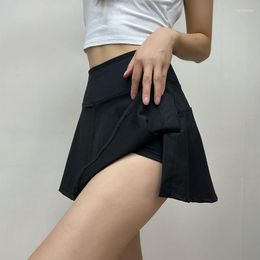 Skirts Y2k Split Shorts Skirt Summer Elastic High Waist Mini Jogger 2023 Casual Sports A-line Black Women's