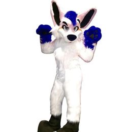 Husky Dog Fox Medium Long Fur Mascot Costume Top Cartoon Anime theme character Carnival Unisex Adults Size Christmas Birthday Party Outdoor Outfit Suit