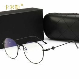 Wholesale of sunglasses The new round metal eyeglass is fashionable versatile can be paired with myopia glasses frame and flat lenses 0235