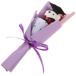 Decorative Flowers Graduation Bear Bouquet Decoration Wedding Ornament Graduates Accessories Mini Plushies Gift Box