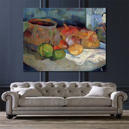 Still Life with Onions Beetroot Paul Gauguin Painting Landscapes Canvas Art Hand Painted Oil Artwork Modern Home Decor