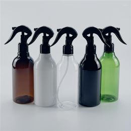 Aufbewahrungsflaschen 300 ml x 20 weiße schwarze Plastikflasche mit Trigger-Sprühpumpe, Kosmetikbehälter, feiner Nebelsprüher, Friseurwerkzeug