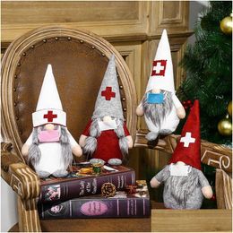 Christmas Decorations Doctor Nurse Gnome Plush Ornaments Swedish Santa Xmas Tree Decor Holiday Home Party Decoration Jk2010Ph Drop D Dhbtq