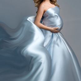 Maternity Dresses 16 Colour Maternity Silk Fabric Po Props Pography Dresses Gown Waving Satin Tossing Flying Pregnancy Flowing Cloth Overlays 230628