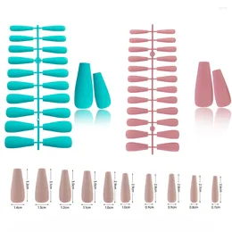 False Nails 20/24PCS Ballet Artificial Fingernails Detachable Flat Head Matte Frosted Candy Colours Press On Fake Nail Tips