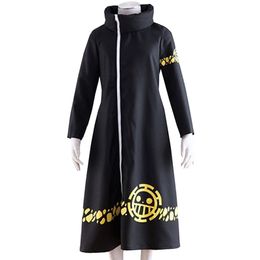 Trafalgar Law Men's coat Cosplay Costume Anime Adult Kids Black printed Robe Halloween Suit