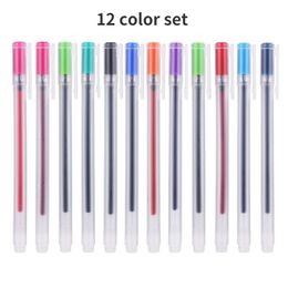 Markers 12pcs/Set Japan MUJIs Style Gel Pen 0.5mm Colour Ink Pen Marker Writing Stationery School Office Supplies Gift stationery
