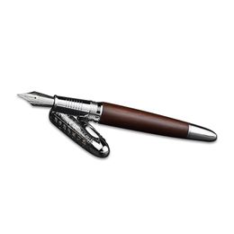 Pens New Hongdian 6016 Retro Natural Wood Fountain Pen Beautiful Oracle Cap Ef/f Nib Brown Wooden Office Business Writing Gift Pens