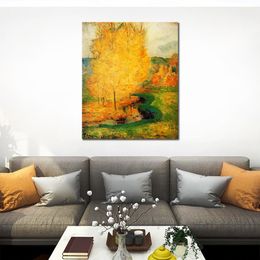 By The Stream Autumn 1885 Paul Gauguin Painting Landscapes Canvas Art Hand Painted Oil Artwork Modern Home Decor