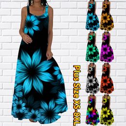 Casual Dresses 2023 Floor-length Skirt Sleeveless Dress Skir Summer Strapless Design Printed Sexy