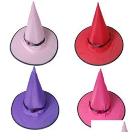 Party Hats Halloween Decoration Witch Hat Masquerade Wizard Spire Costume Accessory Cosplay Fancy Dress Decor Jk1909 Drop Delivery H Dh3Oz