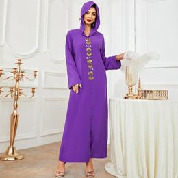 Ethnic Clothing Eid Hijab Abaya Arab Jilbab Diamond Long Dresses Khimar Hooded Dress Muslim Abayas For Women Robe Femme Musulmane Islam