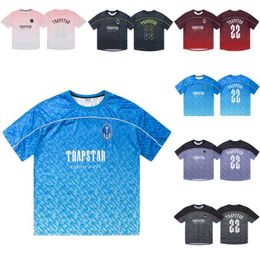 Mens Trapstar T-shirts Football Jersey Logo No.22 Printed Short Sleeved Breathable Hip Hop Streetwaer Hcjw